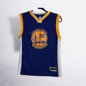 Authentic NBA Golden State Warriors Steph Curry #30 Blue & Yellow Jersey Youth M